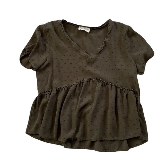 JUN & IVY Green blouse size small - Picture 2 of 8